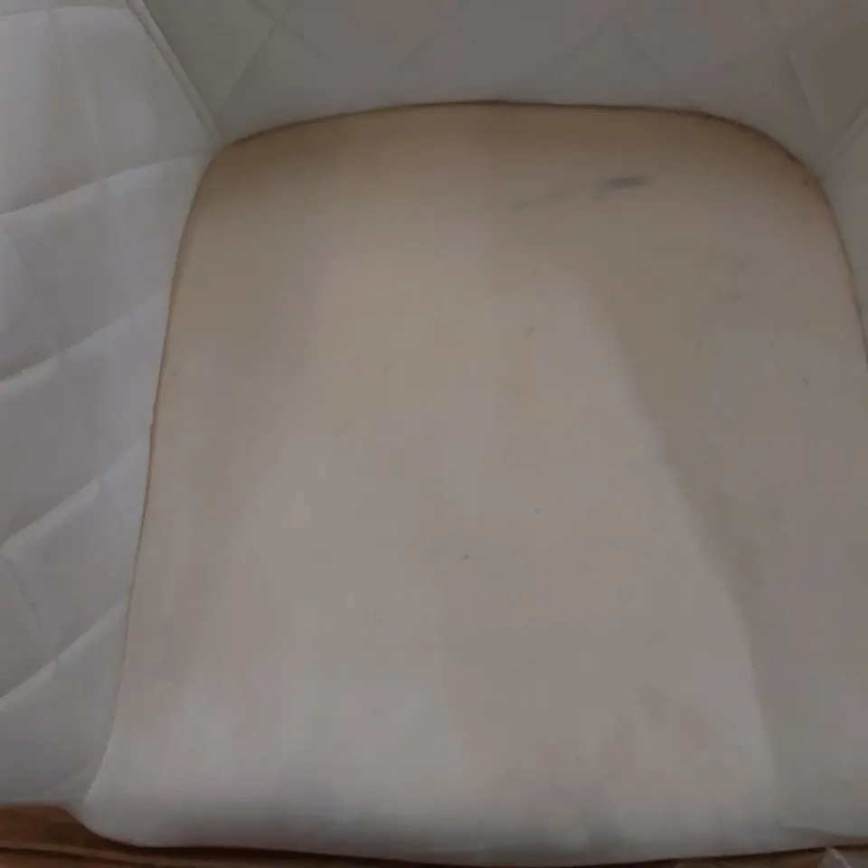 BOXED SET OF 2 DESIGNER CREAM VELVET CHAIRS 1 BOX]