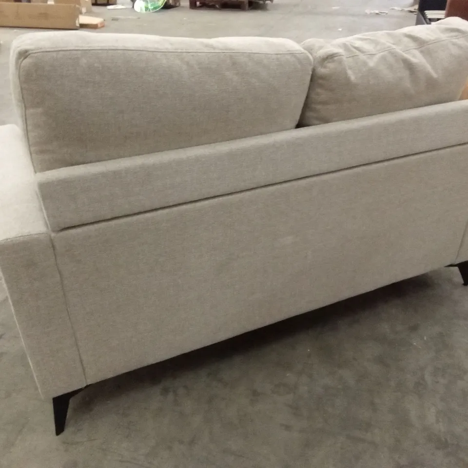 DESIGNER 2 SEATER CHENILLE FABRIC SOFA - BEIGE