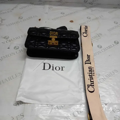 BLACK DIOR STRAPPED HANDBAG