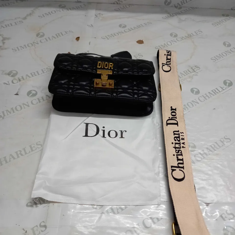 BLACK DIOR STRAPPED HANDBAG 