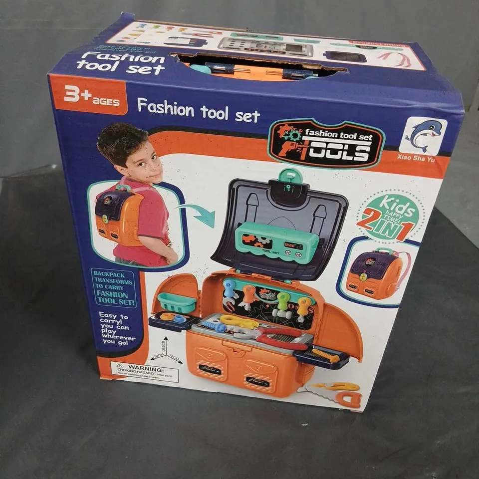 FASHION TOOL SET TOY FOR KIDS – ORANGE CARRY CASE (3+ YEARS, 2-IN-1 BACKPACK)
