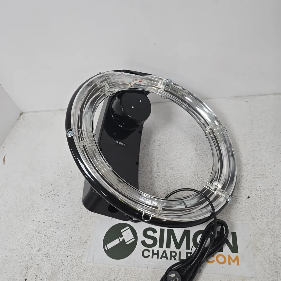 LAMP WITH CIRCULAR CHROME RING – BLACK BASE