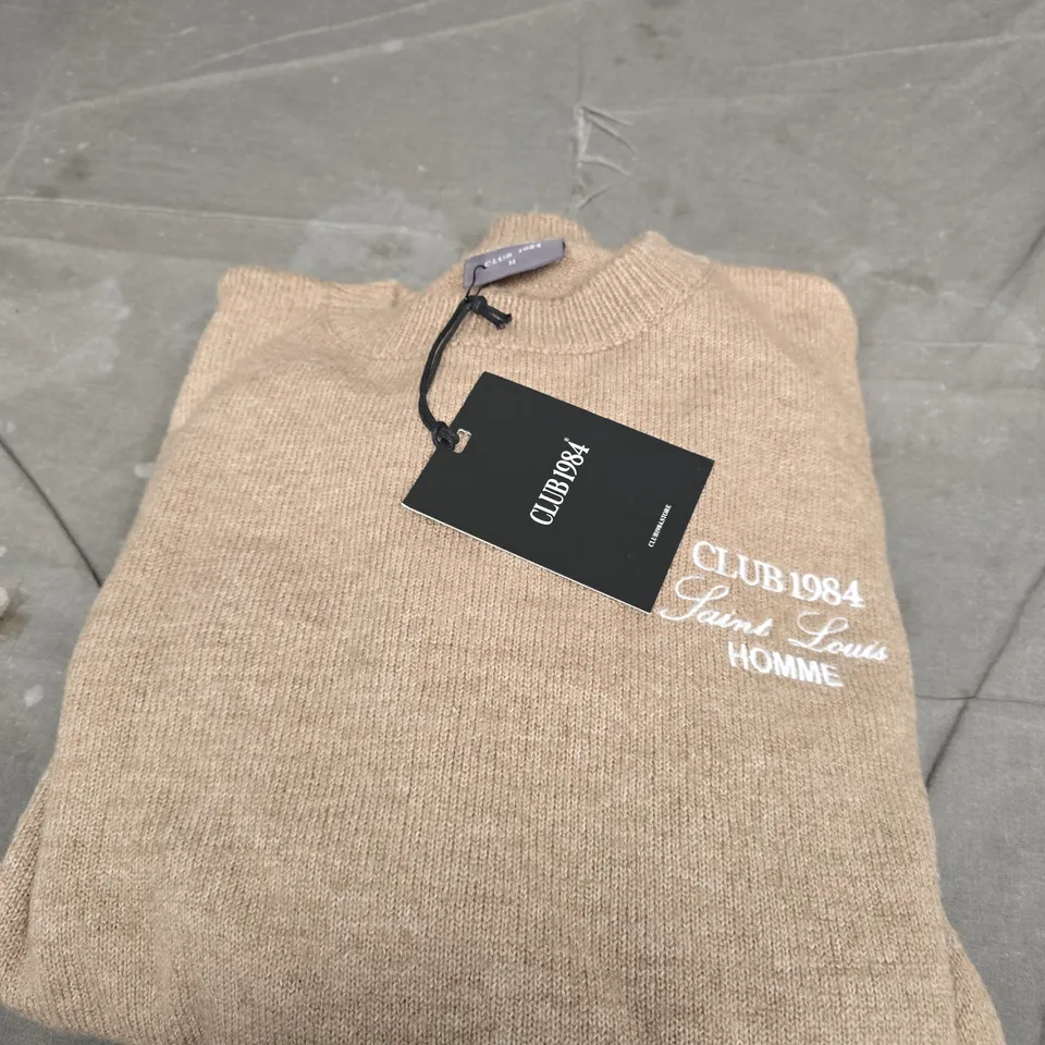 BEIGE KNITTED MEN'S JUMPER – CLUB 1984 HOMME SIZE M