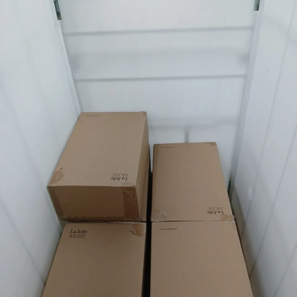 CAGE OF APPROXIMATELY 9  LA JOLIE MUSE RESIN GARDEN GNOME ORNAMENT - SOLAR LED LIGHT UP