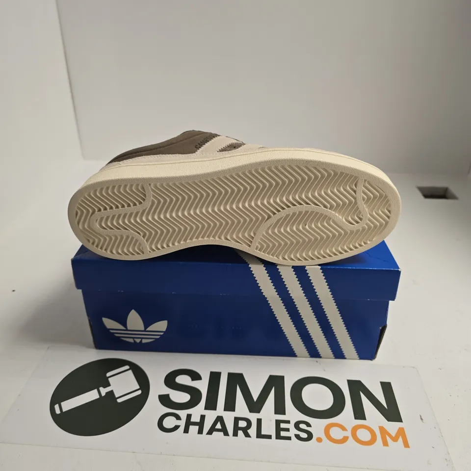 BOXED PAIR OF ADIDAS CAMPUS ST SNEAKERS IN BROWN - UK 8.5