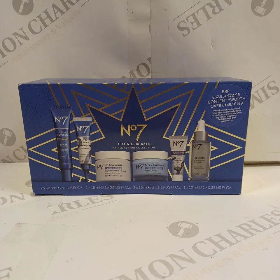 BOXED NO7 LIFT & LUMINATE TRIPLE ACTION COLLECTION 