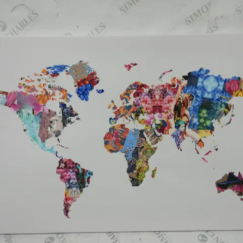 BOXED OLIVER GAL 'MAPAMUNDI' GRAPHIC ART WRAPPED ON CANVAS 51X77CM