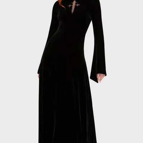 BRAND NEW KILLSTAR SERENADE OF SHADOWS MAXI DRESS IN BLACK - S