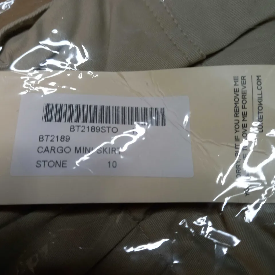 PACKAGED LUXE TO KILL STONE CARGO MINI SKIRT - SIZE 10