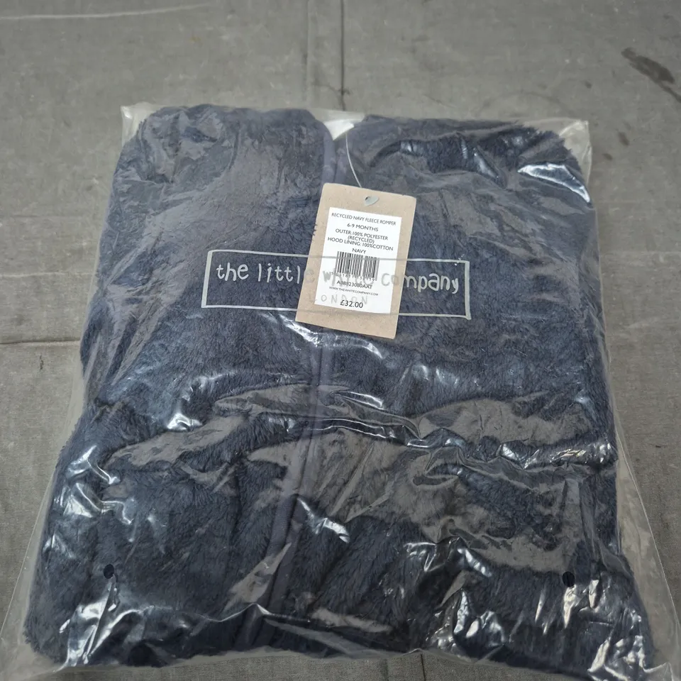 THE WHITE COMPANY RECYCLED NAVY FLEECE ROMPER, 6-9 MONTHS (BABY)