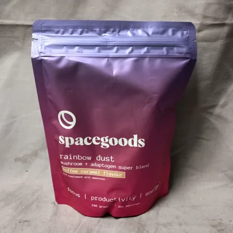 SPACEGOODS RAINBOW DUST MUSHROOM + ADAPTOGEN SUPER BLEND COFFEE CARAMEL FLAVOUR, 240 G