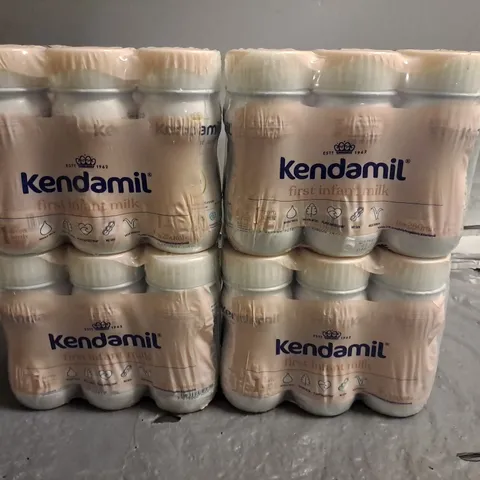 LOT OF 4 6X250ML BOTTLES OF KENDAMIL FIRST INFANT MILK