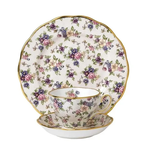 BOXED 100 YEARS OF ROYAL ALBERT - PLATE, TEACUP & SAUCE SET, ENGLISH CHINTZ