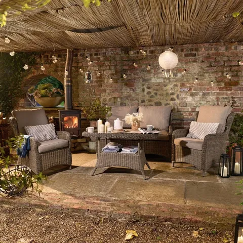 BOXED SKYE OUTDOOR SOFA SET // 2 x ARMCHAIRS, 1 x TABLE, 1 x SOFA (2 BOXES)