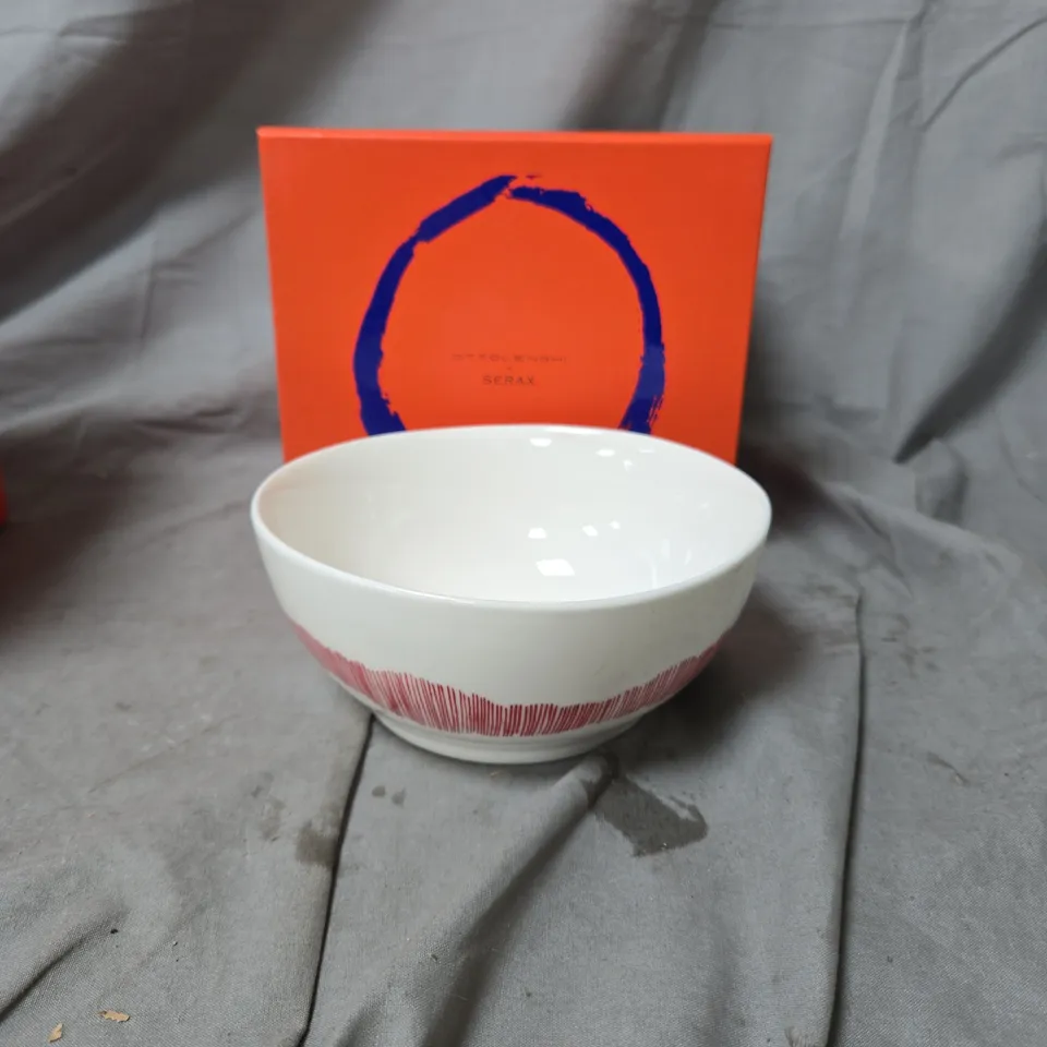 OTTOLENGHI FOR SERAX BOWL  – WHITE WITH SWIRL-STRIPE RED, SET OF 4