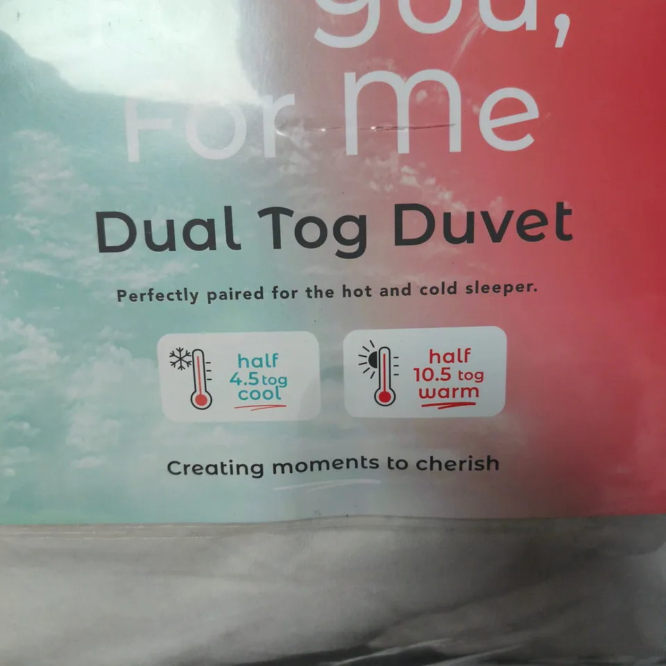 MARTEX FOR YOU, FOR ME DUAL TOG DUVET – LIGHT GREY, SEALED IN PACKAGING. DOUBLE