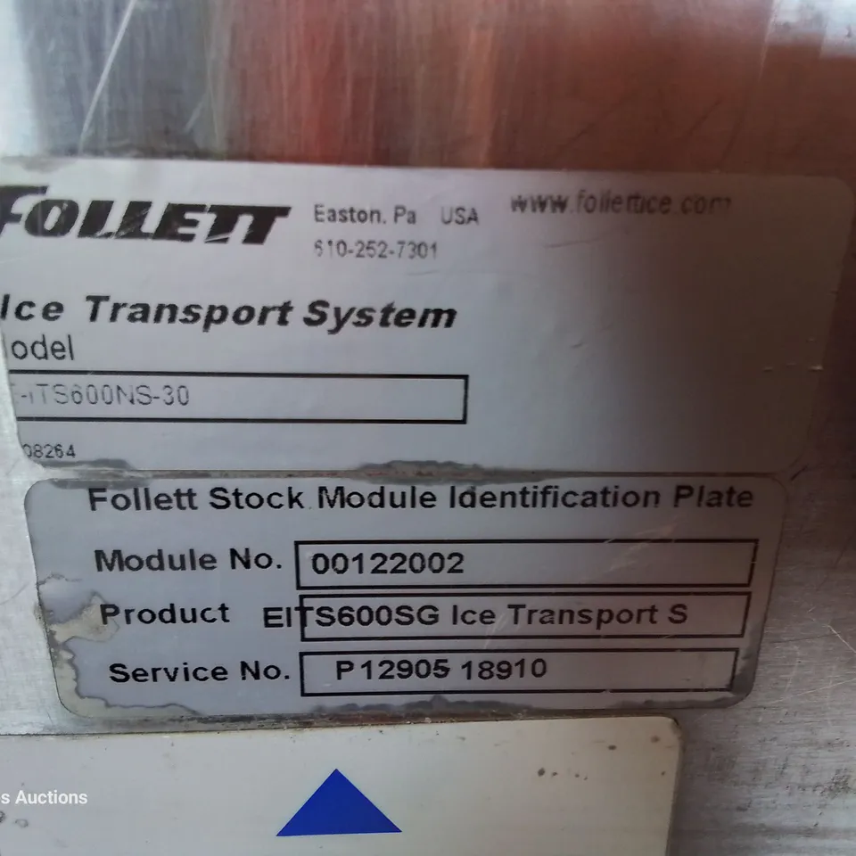 FOLLETT ICE STORAGE HOPPER Model LITS600NS-30