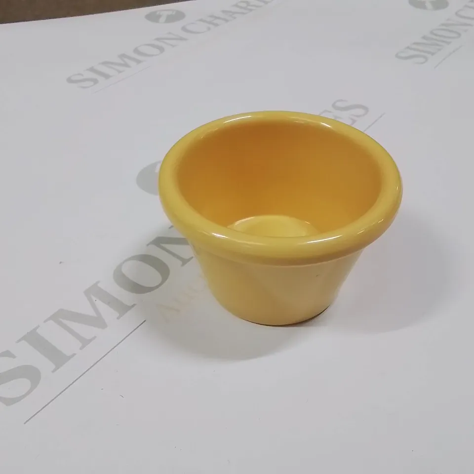 BOX CONTAINING APPROXIMATELY 48 YELLOW RAMEKINS 