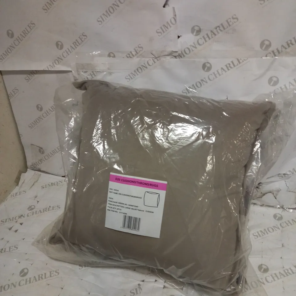 BRAND NEW LARGE NATURAL VELVET CUSHION