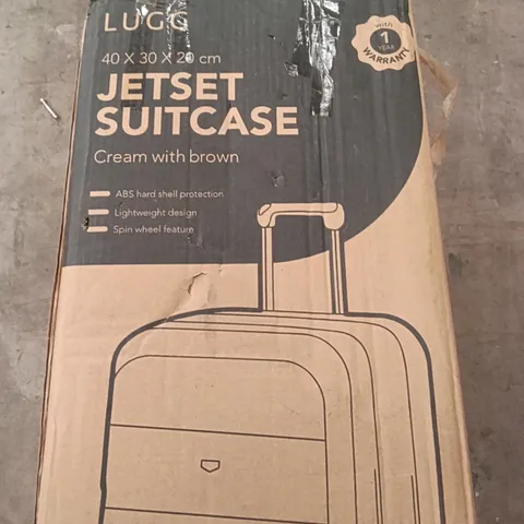 BOXED LUGG SUITCASE CREAM WITH BROWN