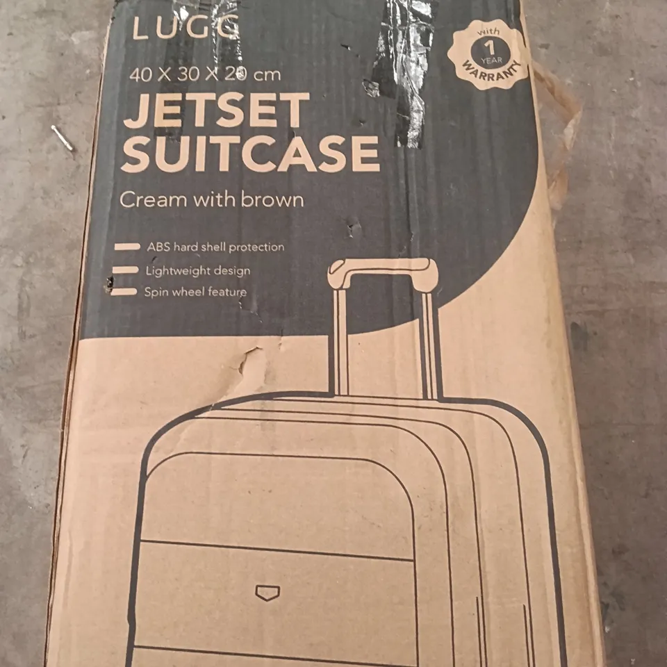 BOXED LUGG SUITCASE CREAM WITH BROWN