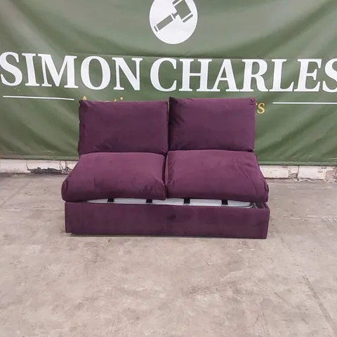 QUALITY DESIGNER PURPLE VELVET SOFA BED