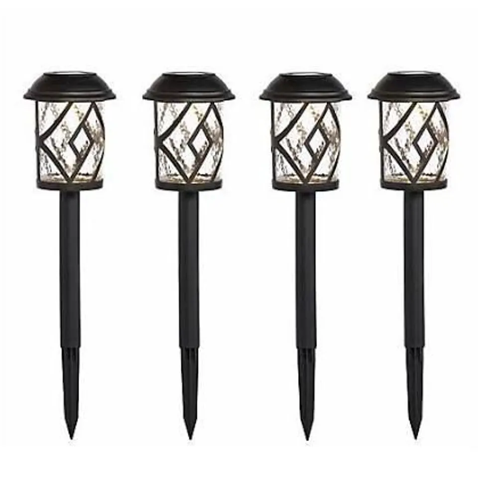 LUXFORM SET OF 4 SOLAR DECO STAKE LIGHTS