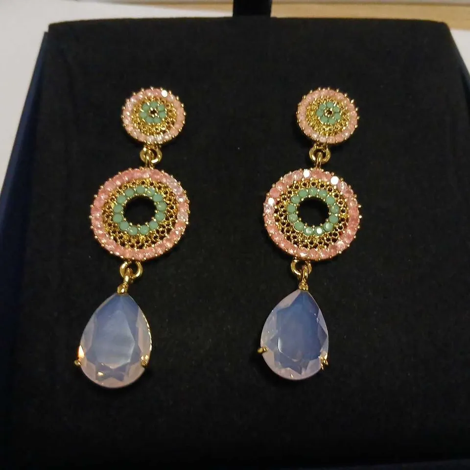 BUTLER & WILSON TRIPLE DROP EARRINGS 