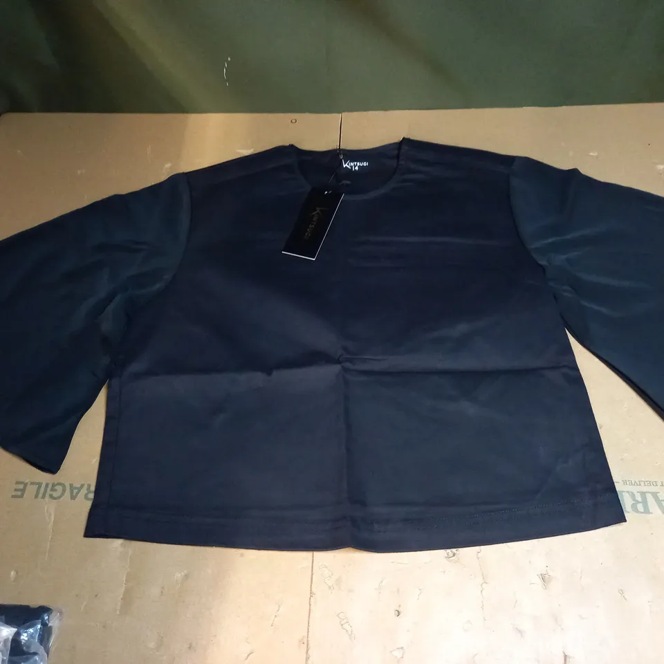 KINTSUGI BLACK CROPPED TOPS SIZE 14