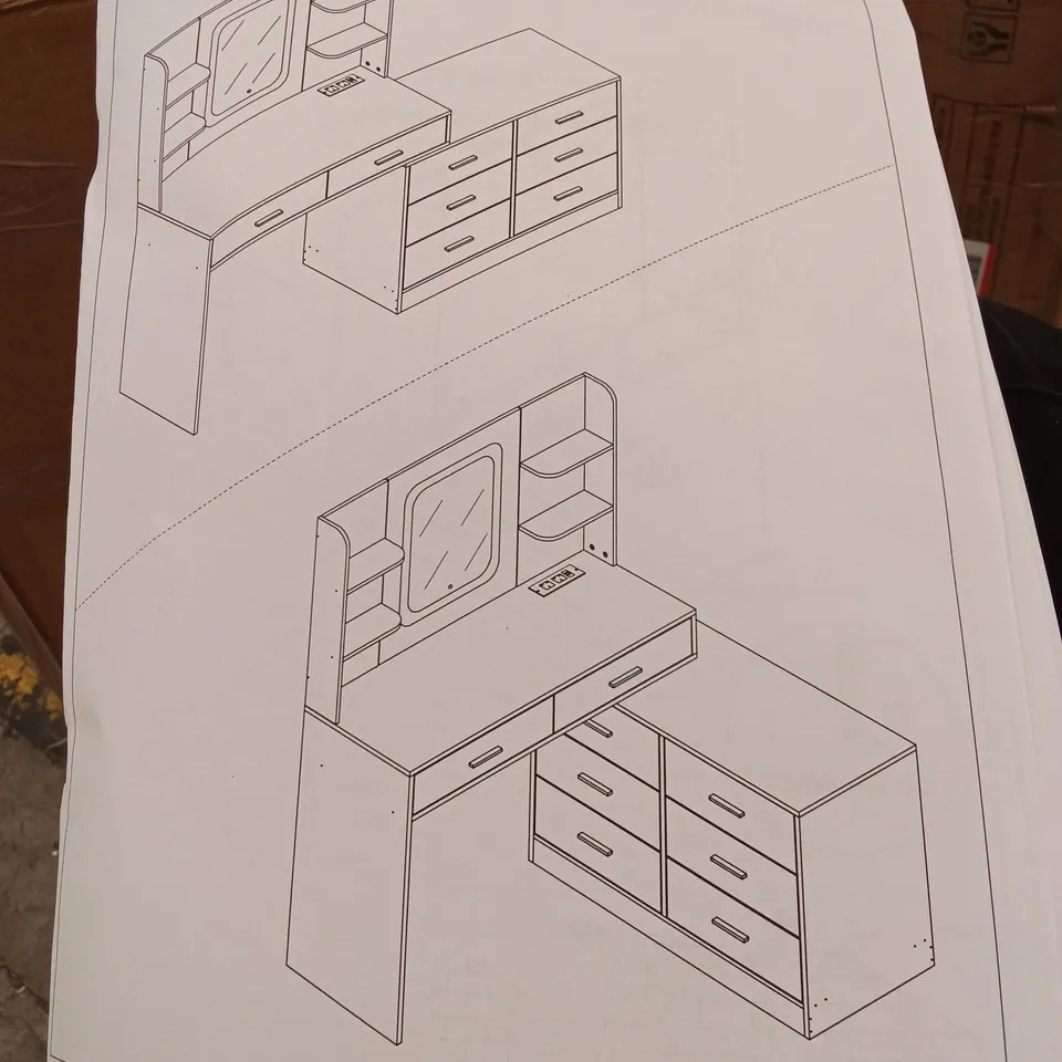 BOXED DESK/DRAWERS UNIT - WHITE (2 BOXES)