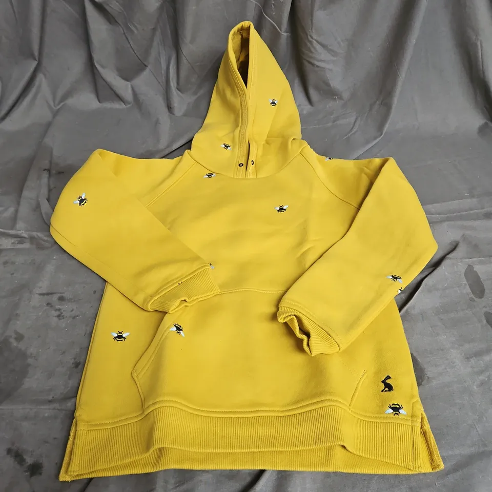 JOULES BEE EMBROIDERED HOODIE IN YELLOW SIZE 7/8YRS
