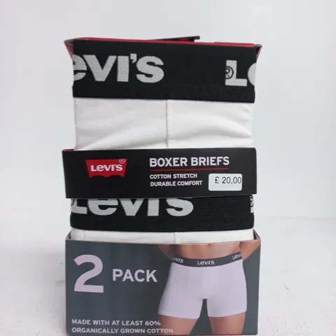 LEVI'S BOXER BRIEFS – 2 PACK, WHITE - SIZE M 