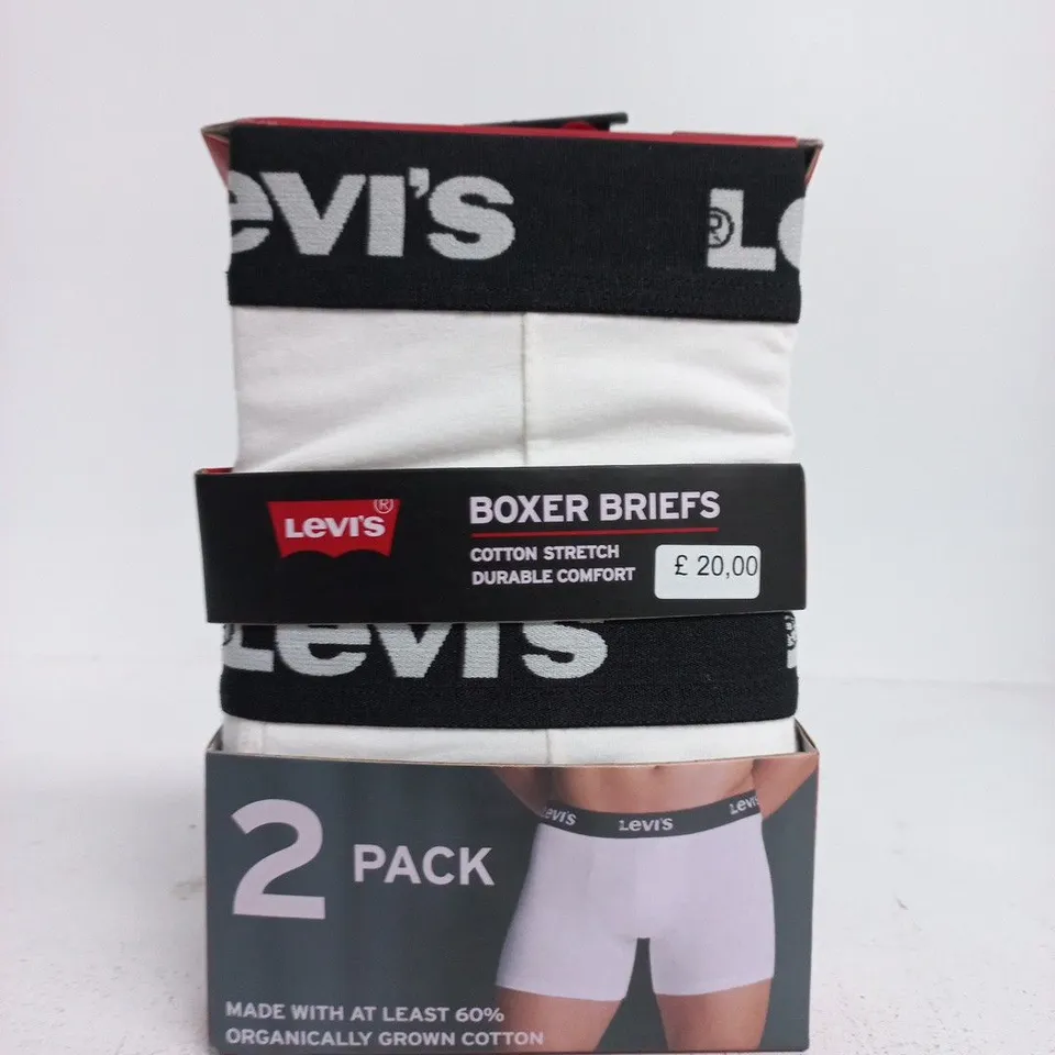 LEVI'S BOXER BRIEFS – 2 PACK, WHITE - SIZE M