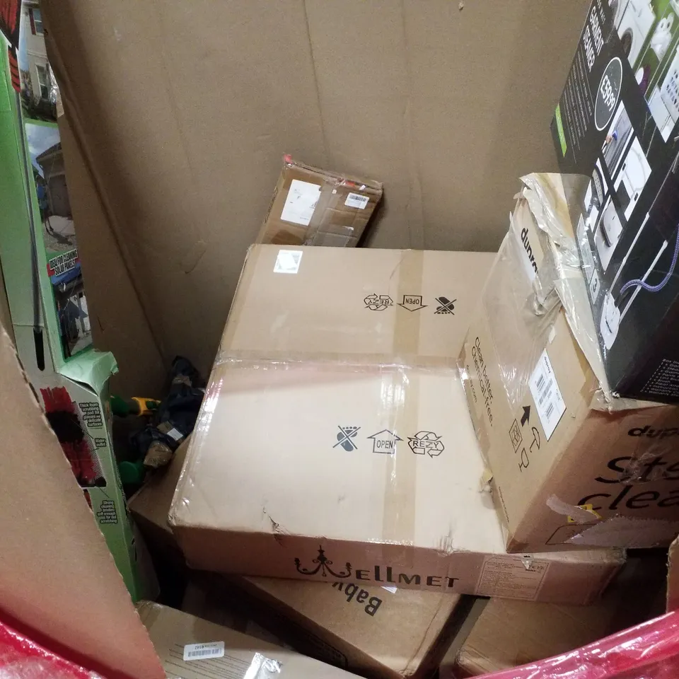PALLET OF ASSORTED PRODUCTS INCLUDING OFFICE CHAIR, PRO TRAMPOLINE, MULTIFUNCTIONAL FOOD PROCESSOR, LED PURIFICATION FIXTURE