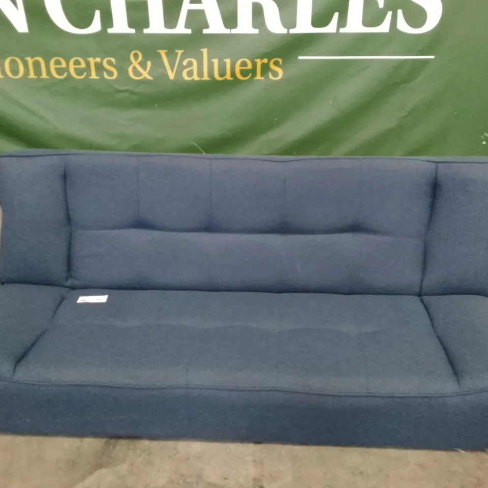 QUALITY DESIGNER CLIC-CLAC SOFA - BLUE FABRIC 