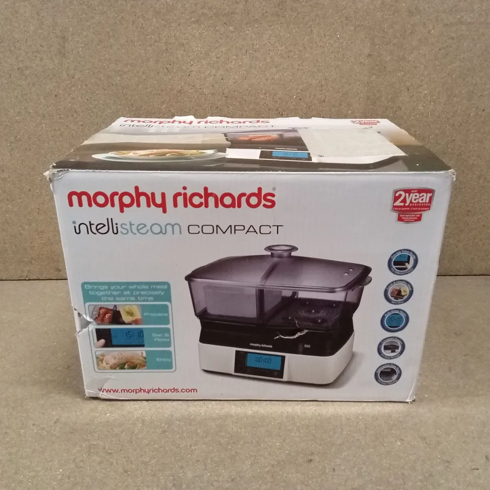 BOXED MORPHY RICHARDS COMPACT INTELLISTEAM FOOD STEAMER