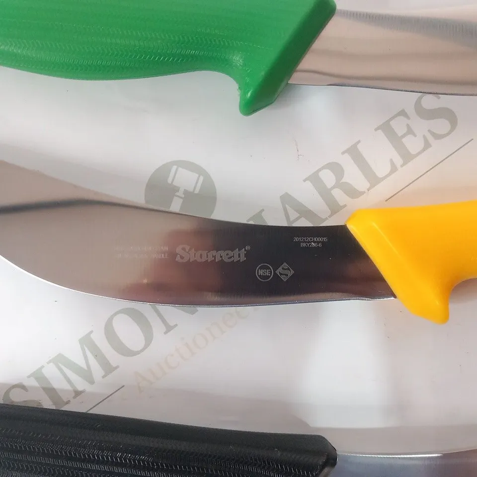 APPROXIMATELY 5 ASSORTED STARRETT BUTCHER KNIFE AERIAL TRIM WITH CURVED NARROW BLADE 206-6