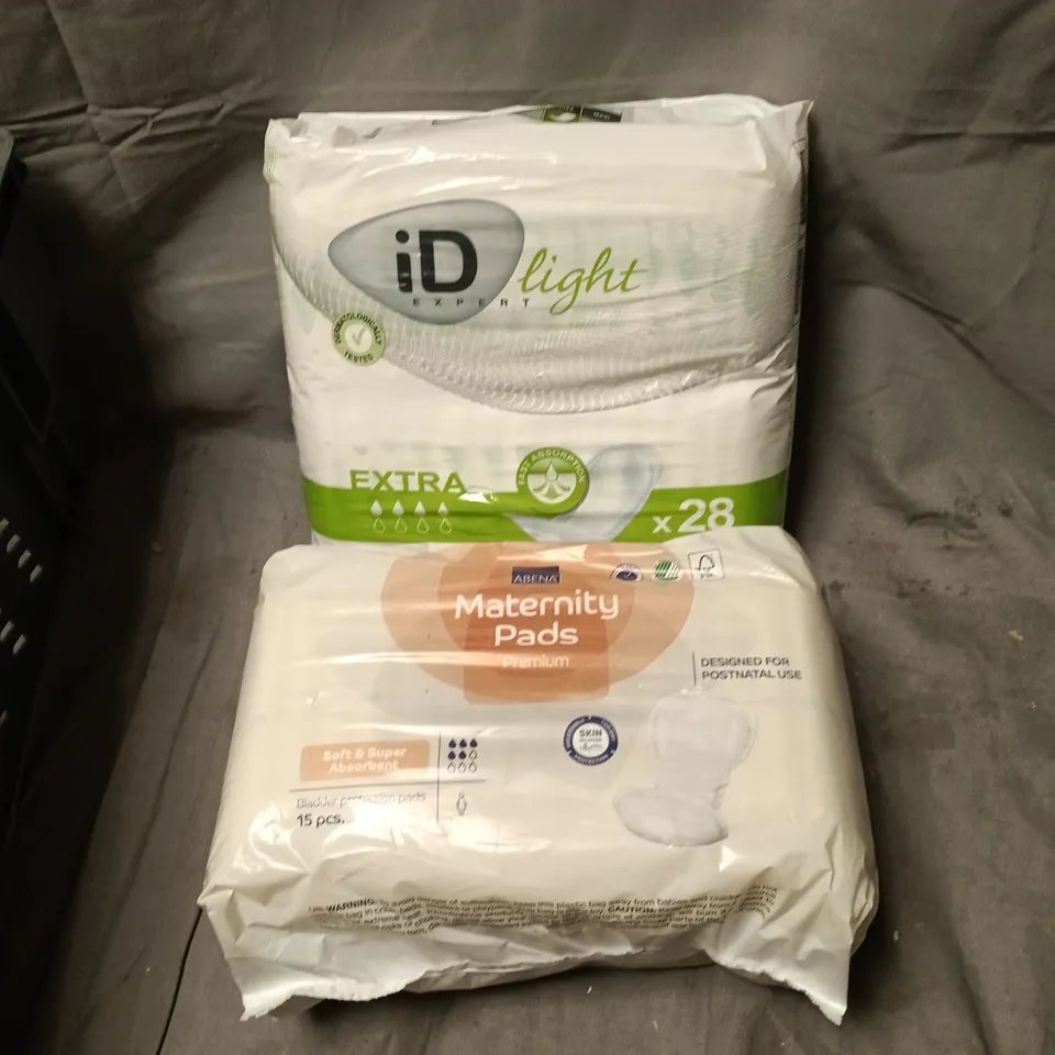 ID LIGHT EXTRA INCONTINENCE PADS (28) +  2 XABENA MATERNITY PADS PREMIUM (15 PCS) – HEALTH & BEAUTY