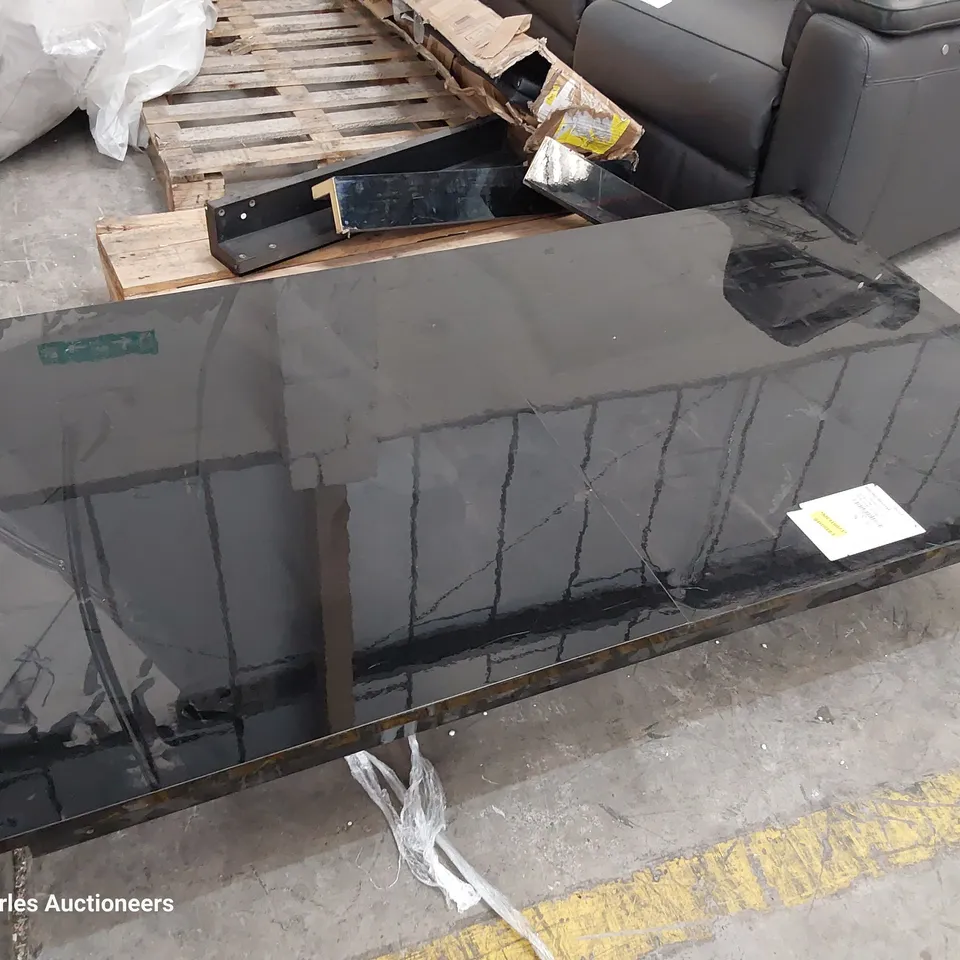 DESIGNER EXTENDING RECTANGULAR DINING TABLE GLOSS BLACK