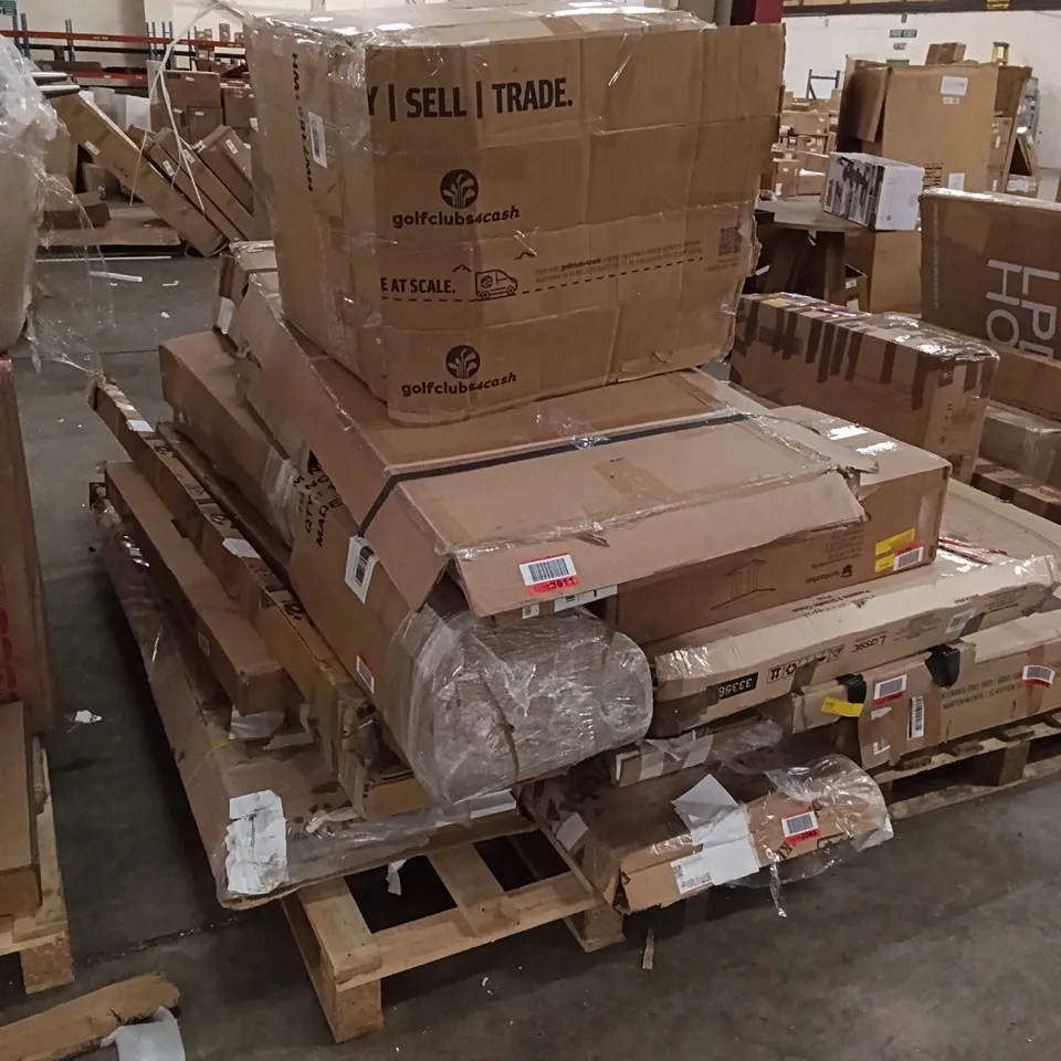 PALLET OF ASSORTED, INCOMPLETE FURNITURE PARTS AND PIECES