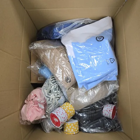 BOX OF APPROXIMATELY 20 ASSORTED ITEMS TO INCLUDE: PINK RAISED CLOGS