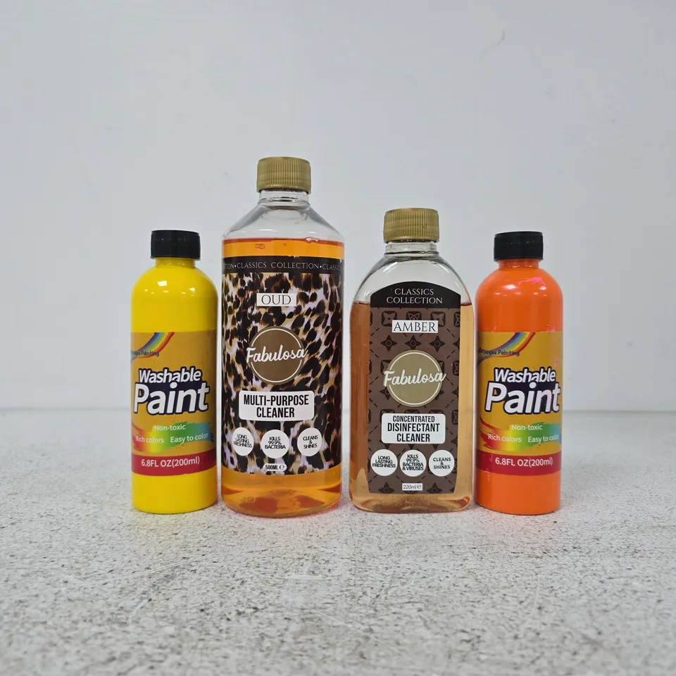 APPROXIMATELY 10 ASSORTED HOUSEHOLD ITEMS TO INCLUDE WASHABLE PAINT, MULTI-PURPOSE CLEANER, ETC - COLLECTION ONLY