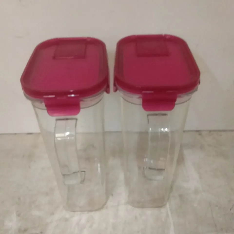 BOXED 2X PLASTIC SEALABLE 1.4L WATER JUGS