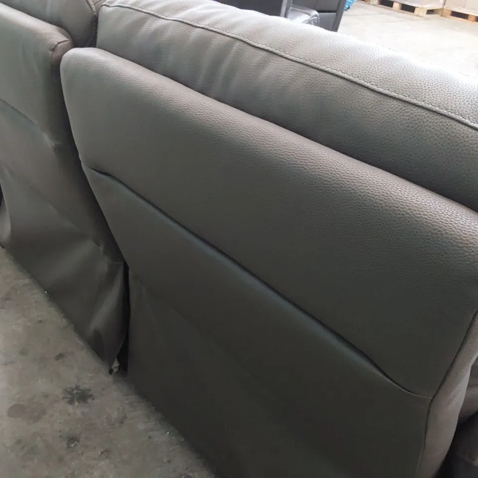 DESIGNER DYNAMIC POWER RECLINING THREE SEATER SOFA DARK GREY LEATHER 