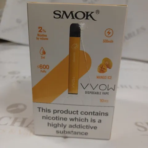 SEALED SMOK VVOW 10-PACK OF DISPOSABLE VAPES - MANGO ICE