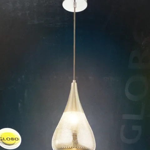 BOXED GLOBO LIGHTING CEILING HANGING PENDANT CHROME HANGING UP TO 143CM