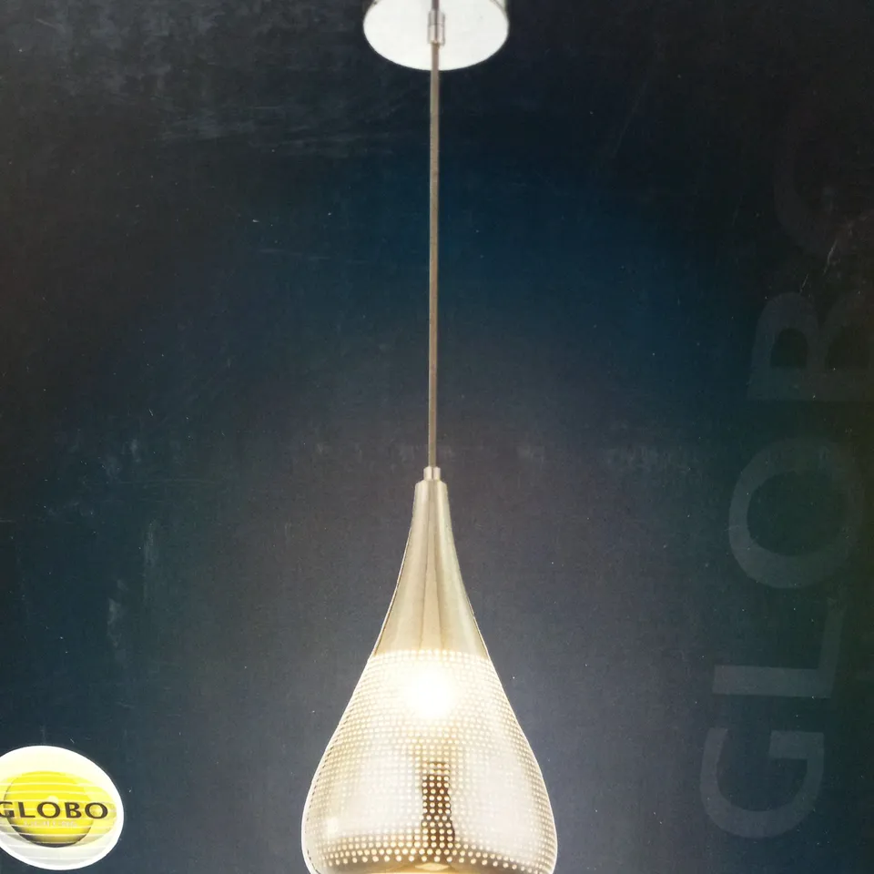 BOXED GLOBO LIGHTING CEILING HANGING PENDANT CHROME HANGING UP TO 143CM