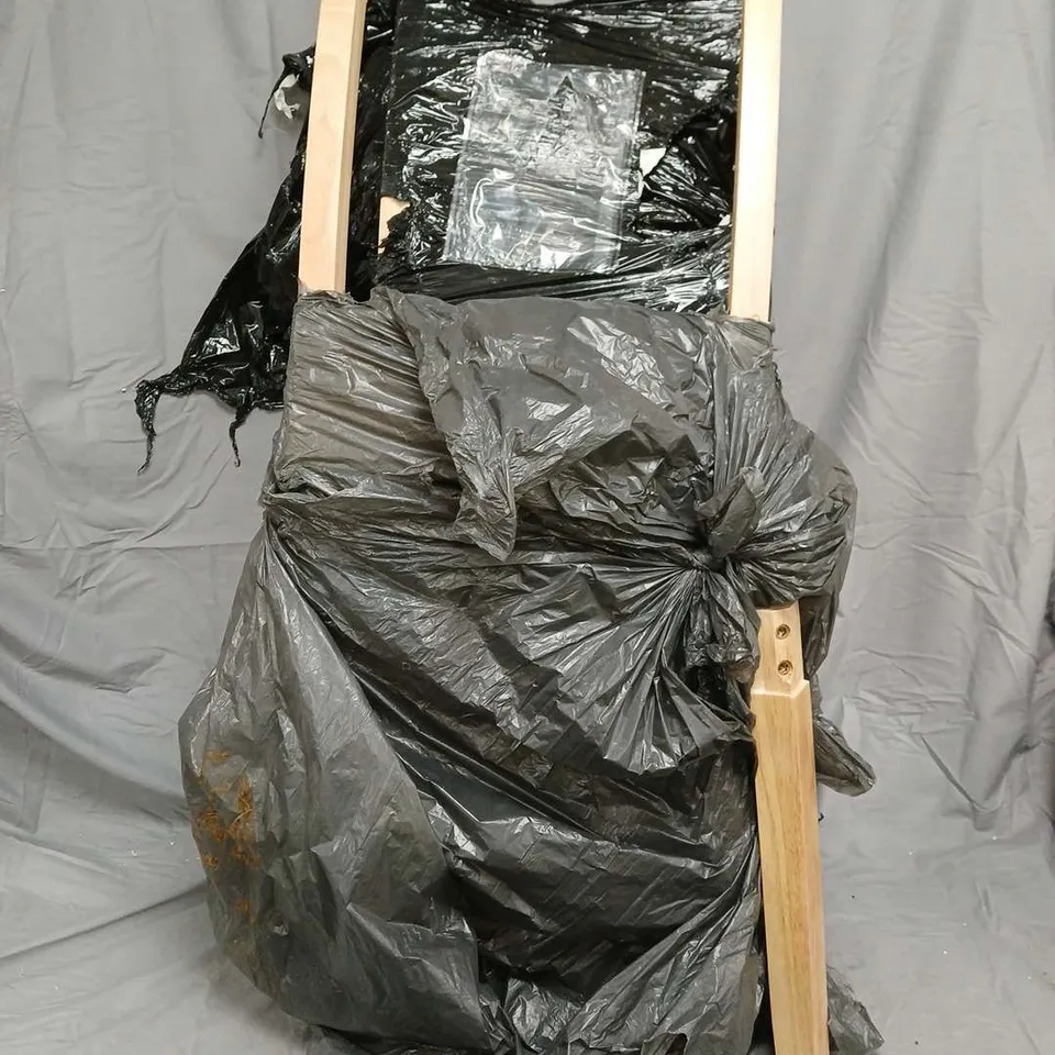 FABRIC SCROLL BACKS FOR DINING CHAIRS - GREY/OAK EFFECT [COLLECTION ONLY]