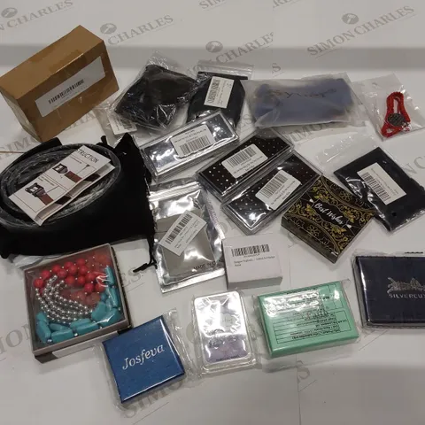 19 BRAND NEW ITEMS TO INCLUDE: MENS BLACK BELT, 3 PACKS OF 60PCS NOSE STUDS, IFORYOU FAKE PEIRCING, ANKLET