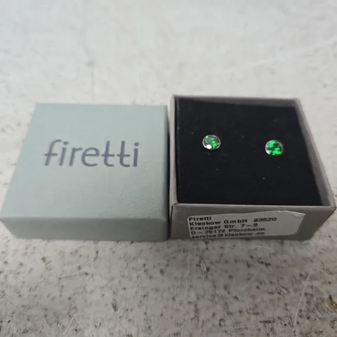 FIRETTI GREEN GEMSTONE STUD EARRINGS 